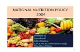 National nutrition policy, Nepal