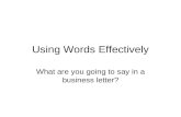 Using Words Effectively