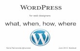 "Wordpress for web designers. What, when, how, where" por @nuriarai