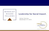 Board Governance Training - Berkeley Board Fellows 11-27-2012