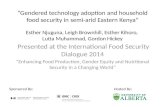 Gender: gendered technology adoption and household food security in semi arid eastern kenya