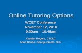 2010  Online tutoring options