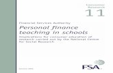 Personal finance teaching in schools