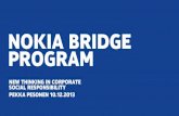 Eettiset yt:t – voiko niitä käydä?: Pekka Pesonen: Nokia Bridge Program