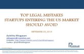 Top Legal Mistakes Startups Entering the US should Avoid