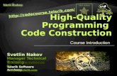 High-Quality Programming Code Construction - Course Introduction