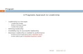 A Pragmatic Approach To Leadership