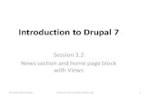 Introduction to Drupal 7  News section and home page block with views