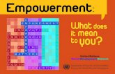 Empowerment: What does it mean to you?