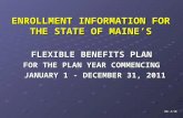 ENROLLMENT INFORMATION FOR THE STATE OF MAINE'S