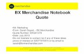 BX Merchandise Notebook Ideas July 2013