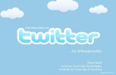 Introduction to twitter - session for colleagues in the school of health science