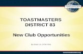 Toastmasters New club opportunities
