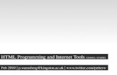 Kingston University HTML Programming and Internet Tools module introduction
