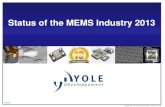 Status of the MEMS Industry 2013 Report by Yole Developpement