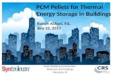 Thermal energy storage for buildings with PCM pellets