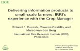 Delivering information products to small-scale farmers: IRRI's experience with the Crop Manager