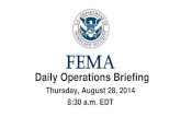 FEMA Daily Operations Briefing for Aug 28, 2014