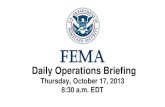 FEMA Daily Ops Briefing for Oct 17, 2013