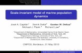 Scale-invariant model of marine population dynamics