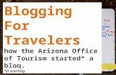 E-Tourism Summit, Blogging Presentation