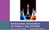 Managing Research In PR