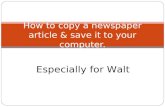 How To Copy A Newspaper Article & Save