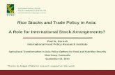 Rice Stocks and Trade Policy in Asia- Paul Dorosh