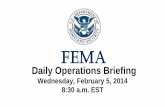 FEMA Operations Brief for February 5, 2014