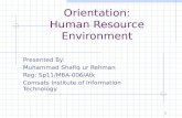 Orientation:Human Resource Environment