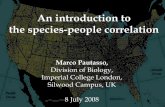 An introduction to the species-people correlation