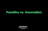 Innovation vs punditry
