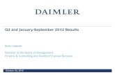 Daimler AG “Q3 and January-September 2012 Results”