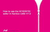 Using the WYSIWYG editor on Kentico CMS 7