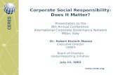 Corporate Social Responsibility: Does It Matter?