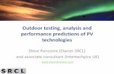 Outdoor testing, analysis and performance predictions of PV technologies [PV 2009]
