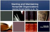 Starting and maintaining non profit organizations