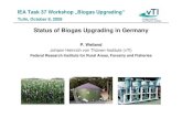 Status Of Biogas Upgrading In Germany October 2009