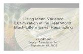Using Mean-Variance Optimization in the Real World: Black-Litterman vs. Resampling