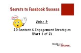 20 Content & Engagement Strategies (Part 1 of 2) - Secrets to Facebook Success