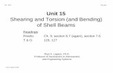 Shearing & torsion of shell beams