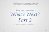 Data vault what's Next: Part 2
