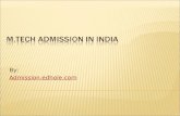Mtech admission in india