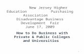 NJ Higher Education Purchasing Association DBE Fair 2009   How To Do Business With Public And Private Schools