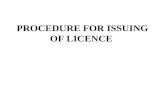 Copy of procedure &docs for licence
