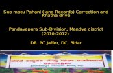Land Records Correction & Katha Drive in Mandya district, Karnataka.