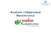 Avalon Group coming with a new soft launching project in Neemrana Avalon Ridgeview
