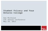 Student privacy and your ontario college