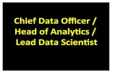 Chief Data & Analytics Officer  - who are these new kids on the C-Suite block ?