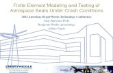 Finite Element Modeling and Testing of Aerospace Seats under Crash Conditions